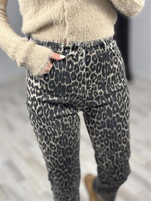 80121 LEOPAR DESEN KOT PANTOLON