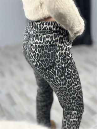 80121 LEOPAR DESEN KOT PANTOLON