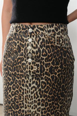 80569 LEOPAR DESEN ONU DUGMELI ETEK