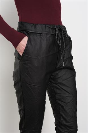8115 DUZ DESEN DERI PANTOLON