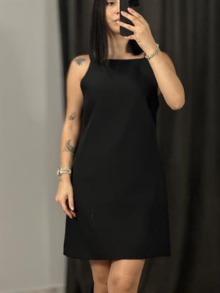 8158 KAYIK YAKA ASKILI ELBISE