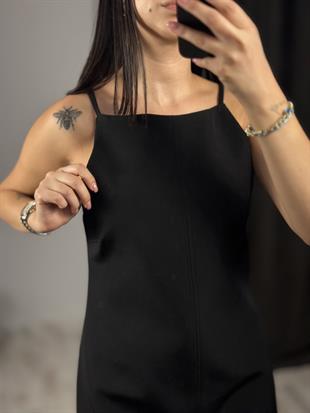 8158 KAYIK YAKA ASKILI ELBISE
