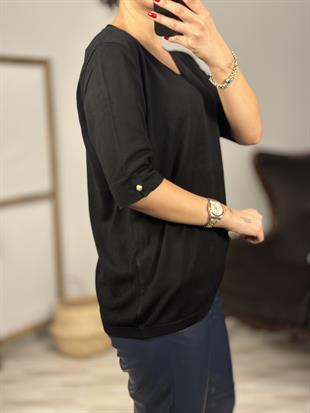 817 V YAKA KOL UZLARI DUGMELI TRIKO