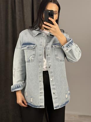 82113 SIRTI YILDIZLI KOT GOMLEK