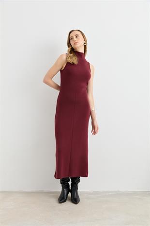 90239 DIK YAKA TRIKO ELBISE