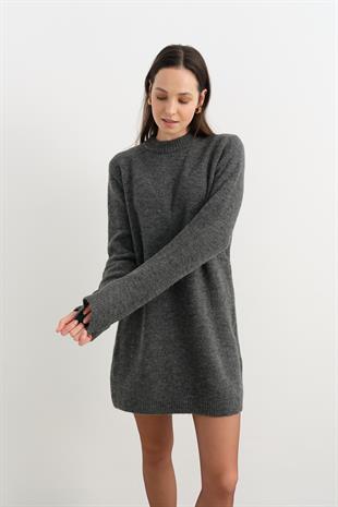 90241 BISIKLET YAKA TRIKO ELBISE