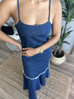 90526 ASKILI KOYU RENK ELBISE