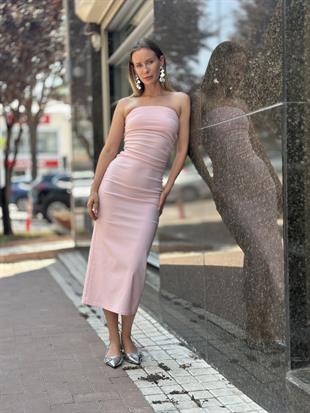 91368 STRAPLEZ MIDI ELBISE