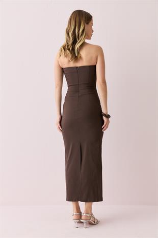91368 STRAPLEZ MIDI ELBISE