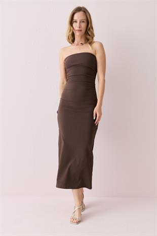 91368 STRAPLEZ MIDI ELBISE