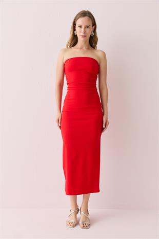 91368 STRAPLEZ MIDI ELBISE