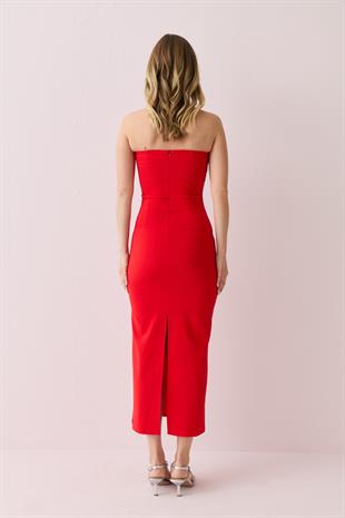91368 STRAPLEZ MIDI ELBISE