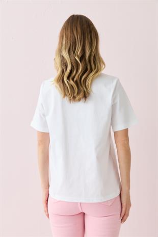 9494 KABARTMA YAZI DETAYLI TSHIRT