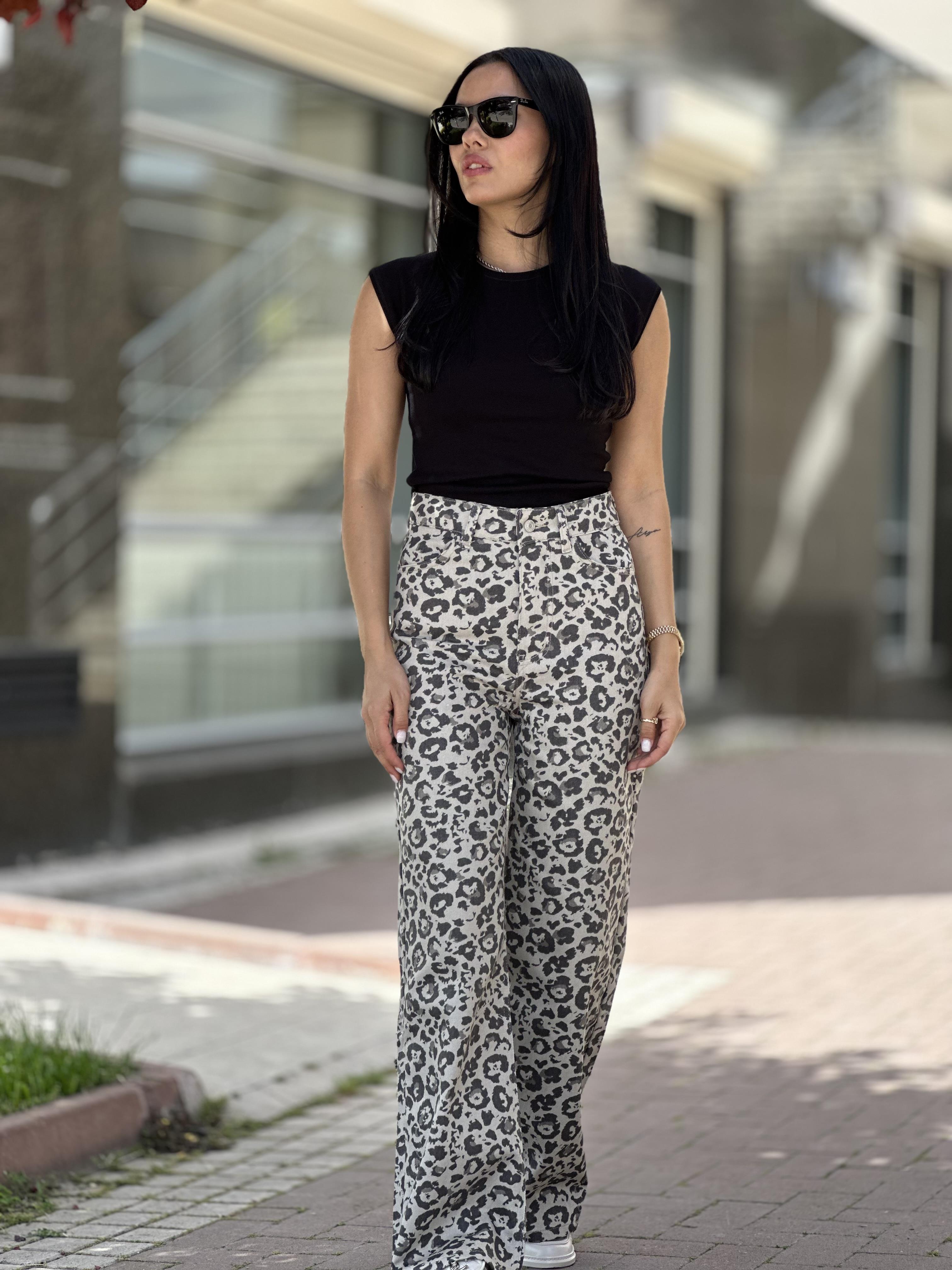0090 PALAZZO LEOPAR PANTOLON