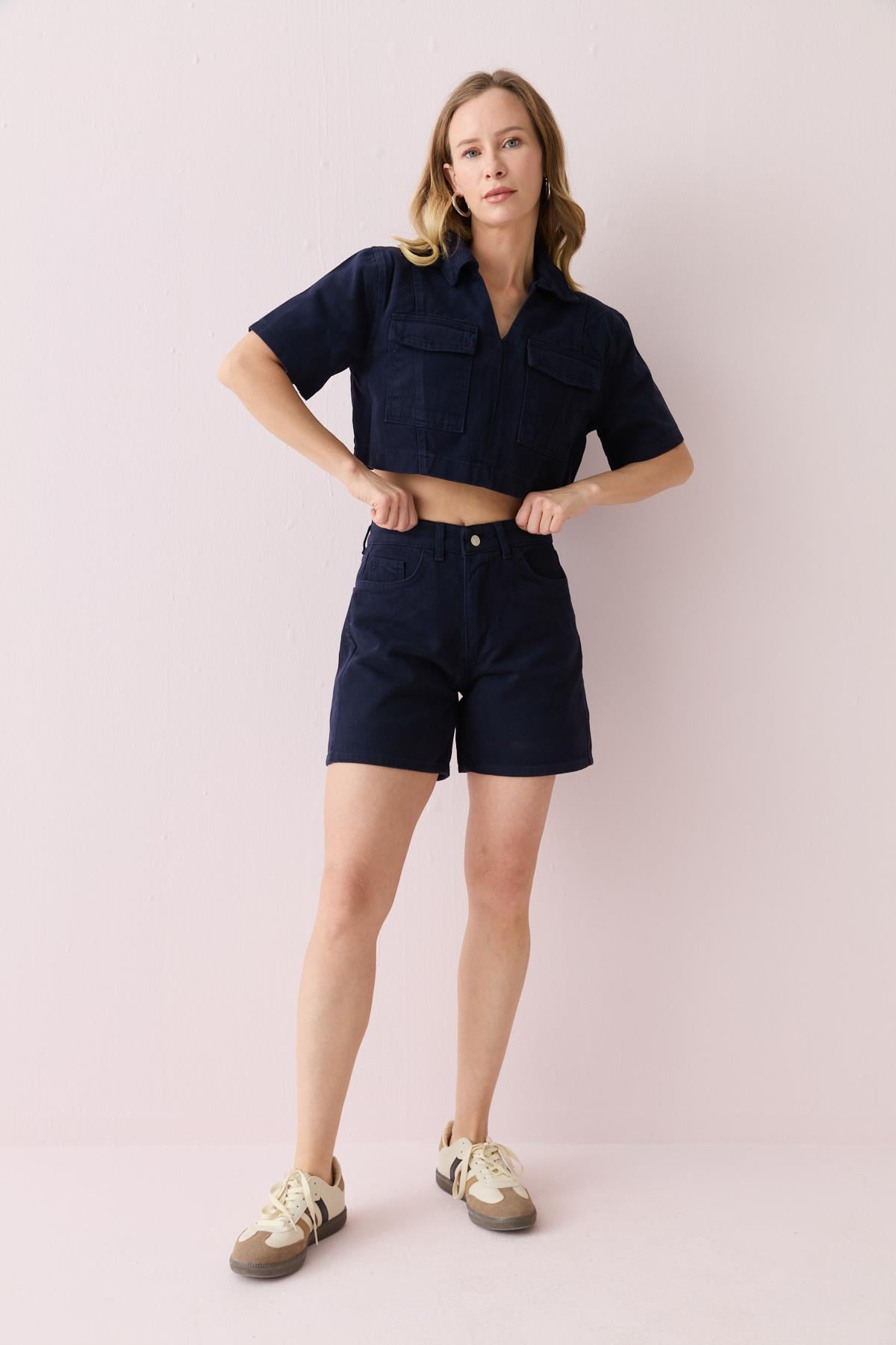 0105 DENIM SORT BLUZ TAKIM
