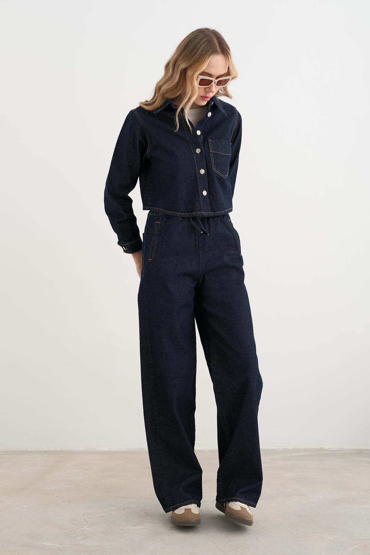 0185 KISA DENIM GOMLEK