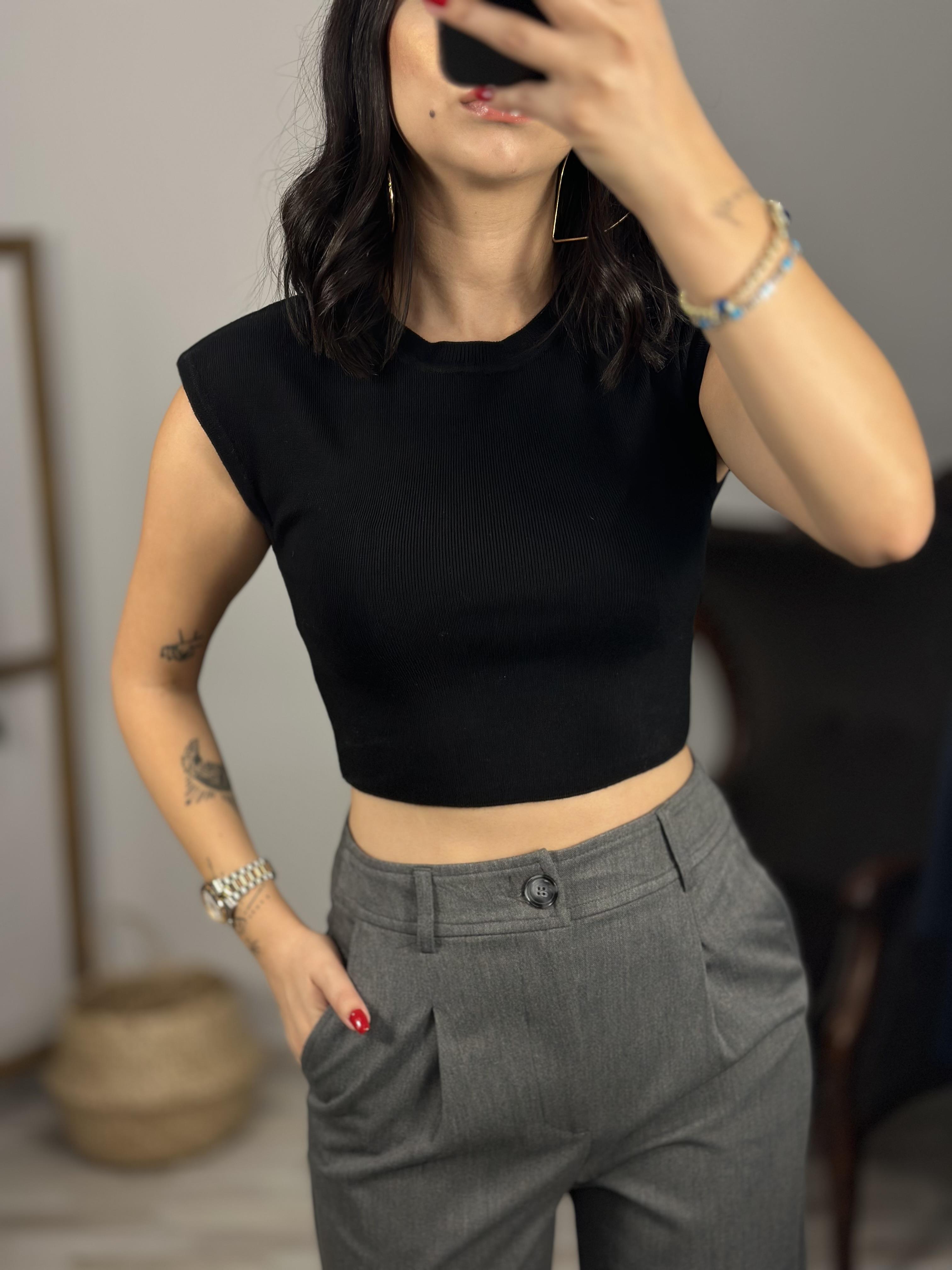 10525 BISIKLET YAKA KISA KOLLU TRIKO TOP
