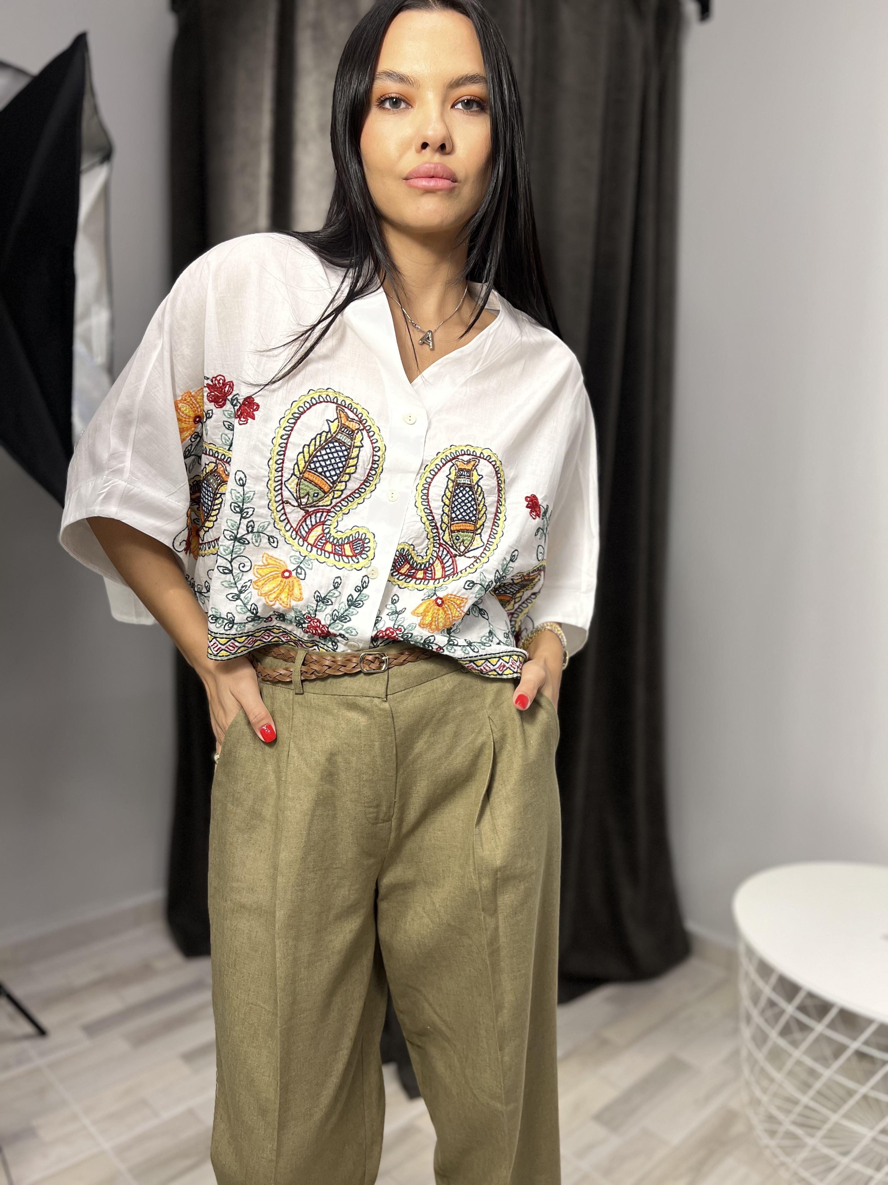 1416 BALIK NAKISLI GOMLEK