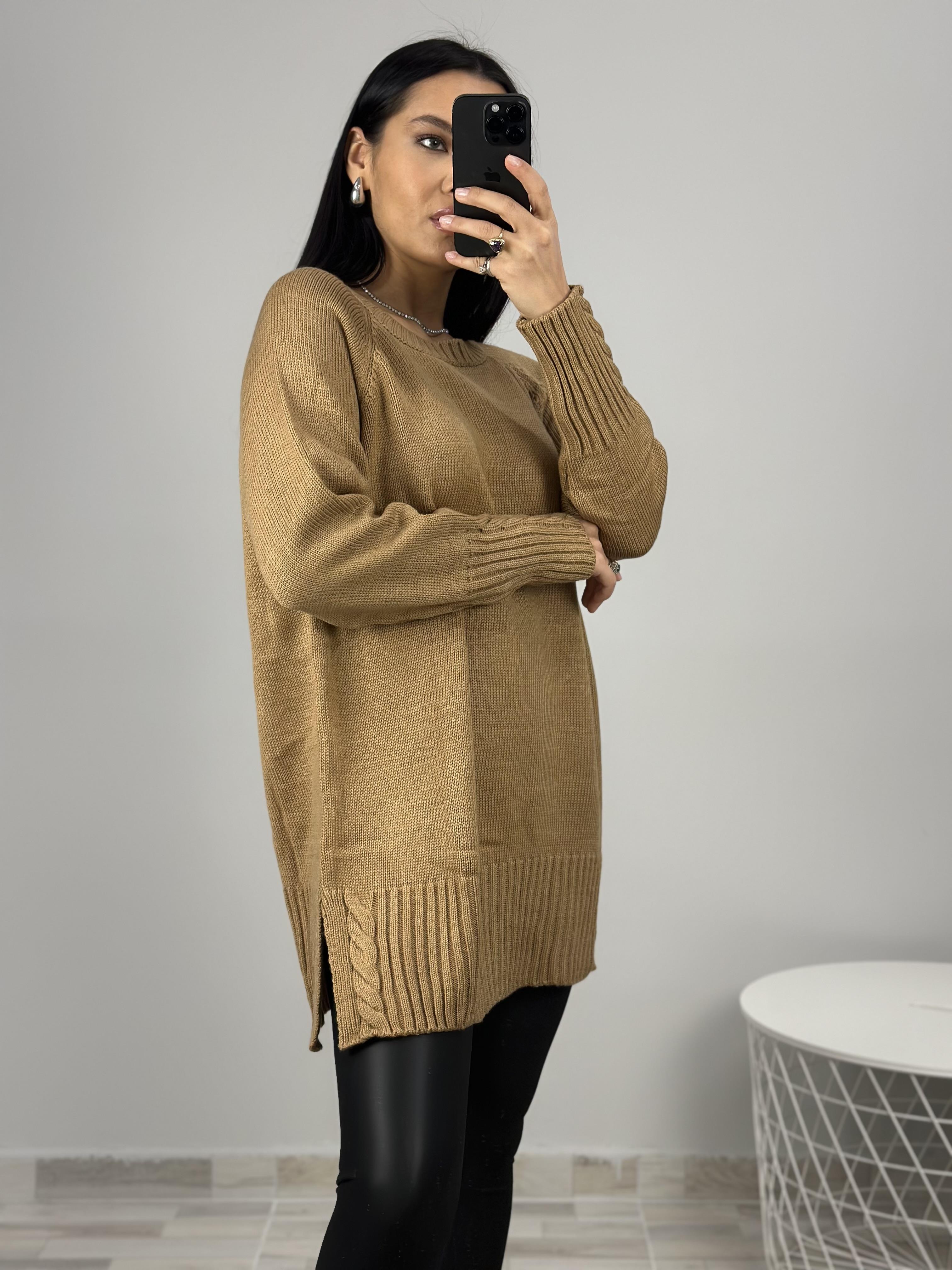 15969 BISIKLET YAKA TUNIK