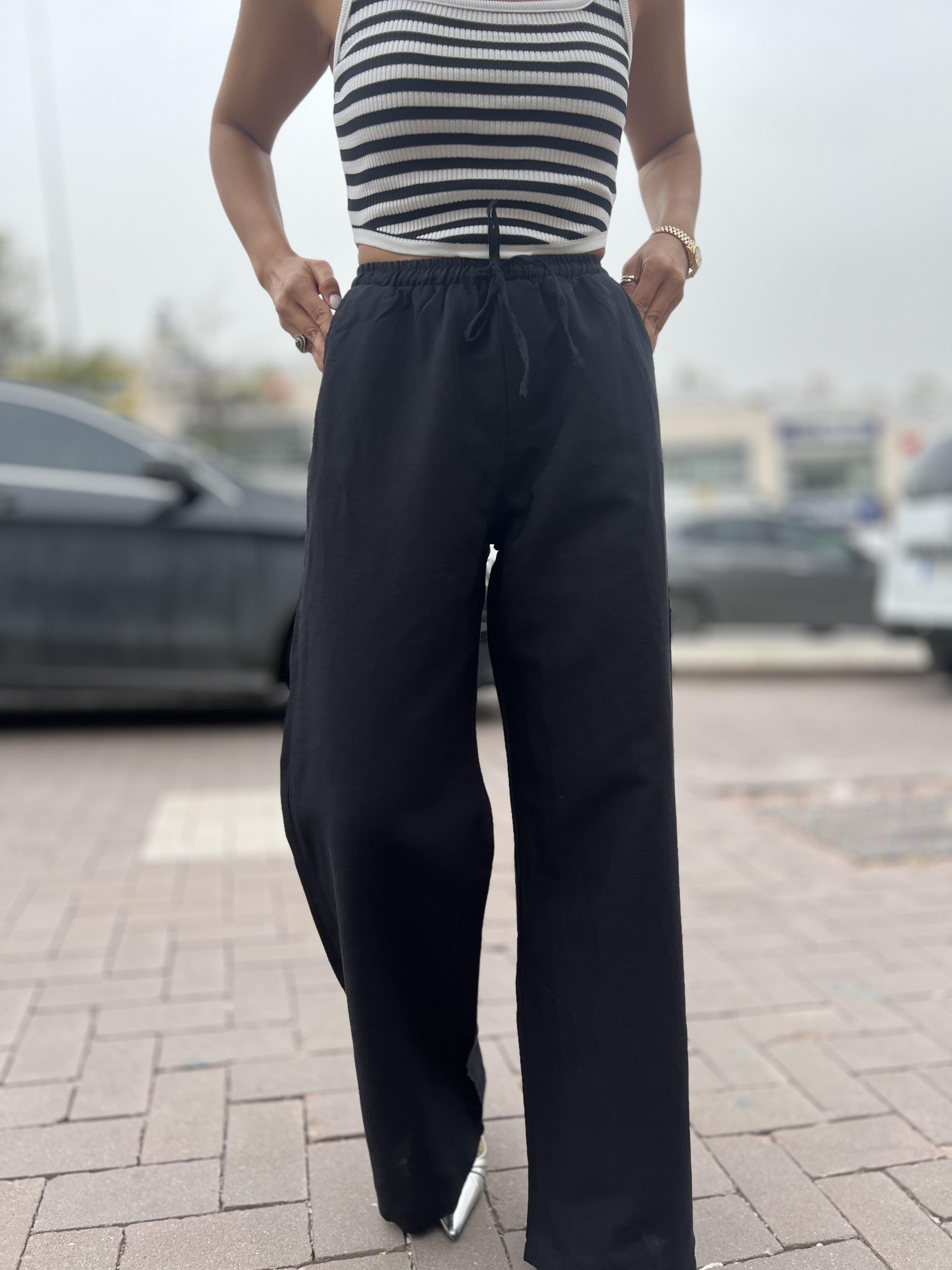 16252 BAGCIKLI KETEN PANTOLON