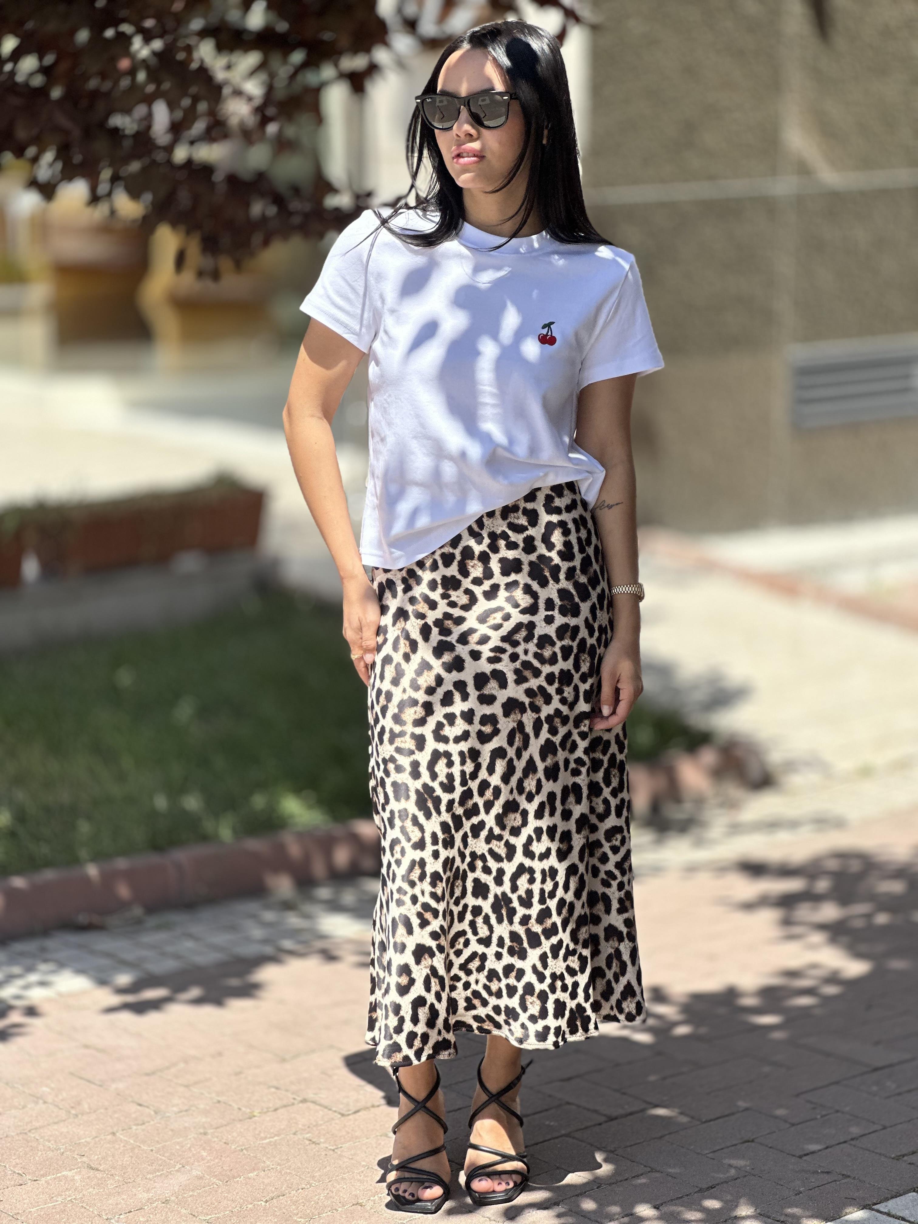 16306 BEJ DESENLI SATEN ETEK