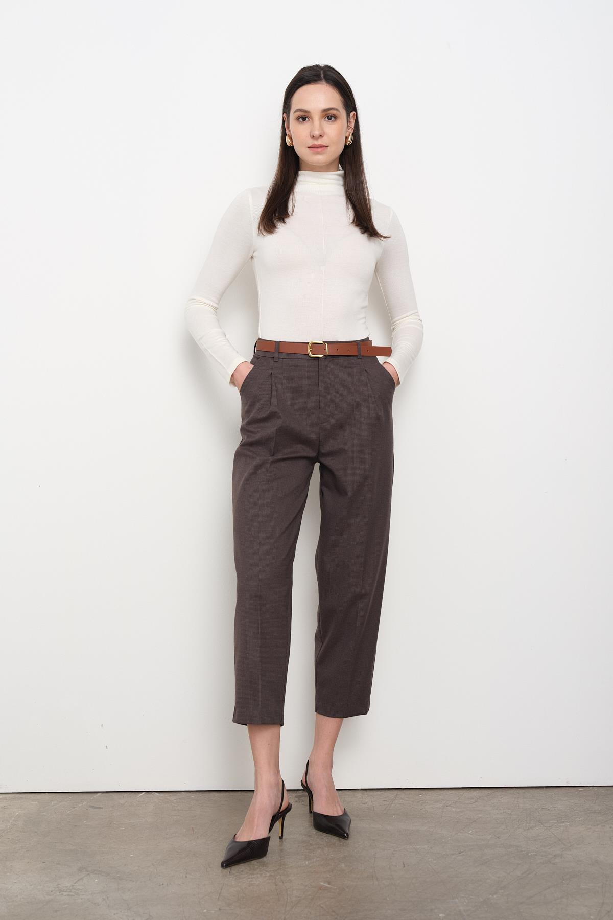 16394 KEMERLI KUMAS PANTOLON