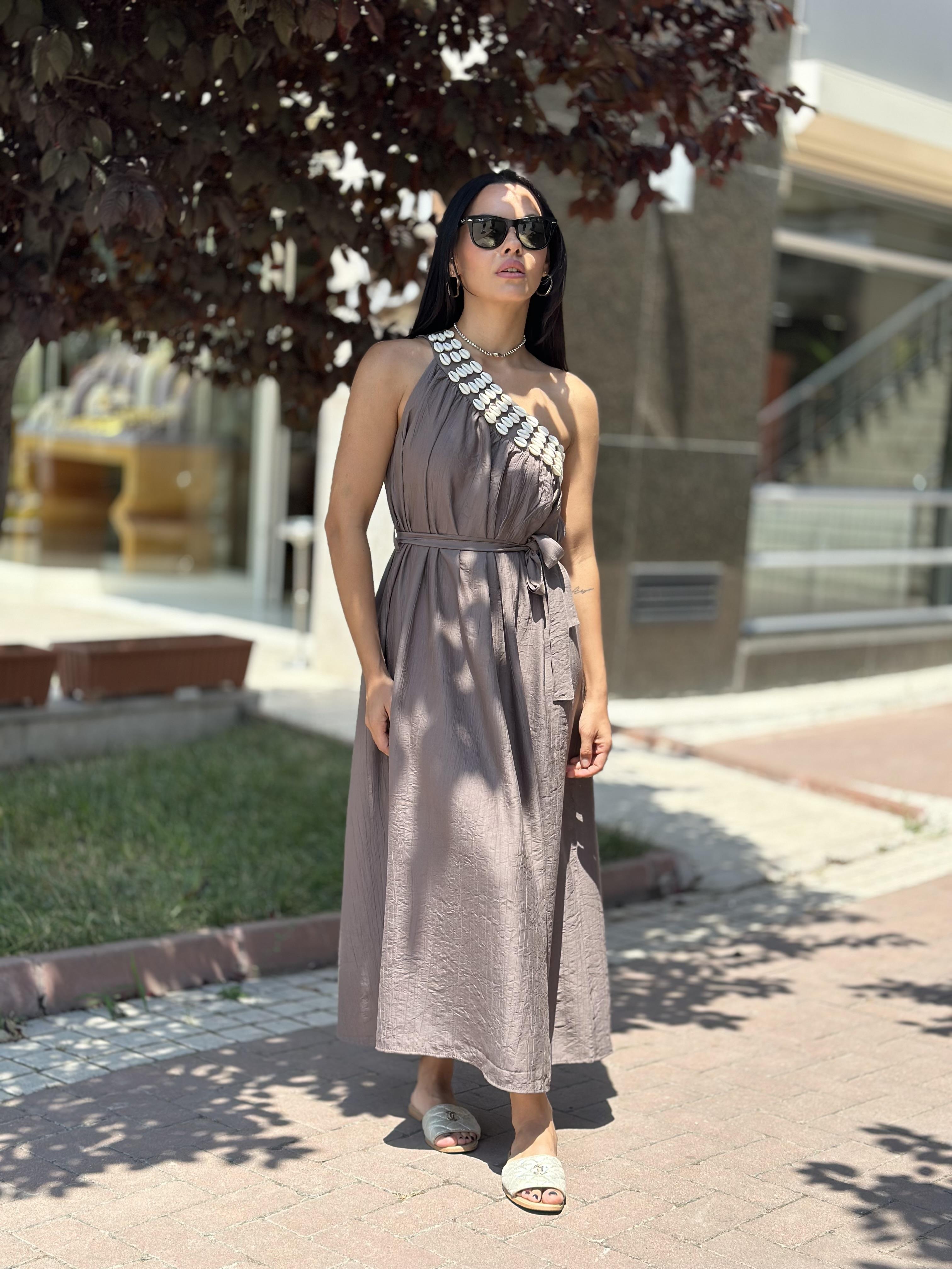 16402 DENIZ KABUK TEK OMUZ ELBISE