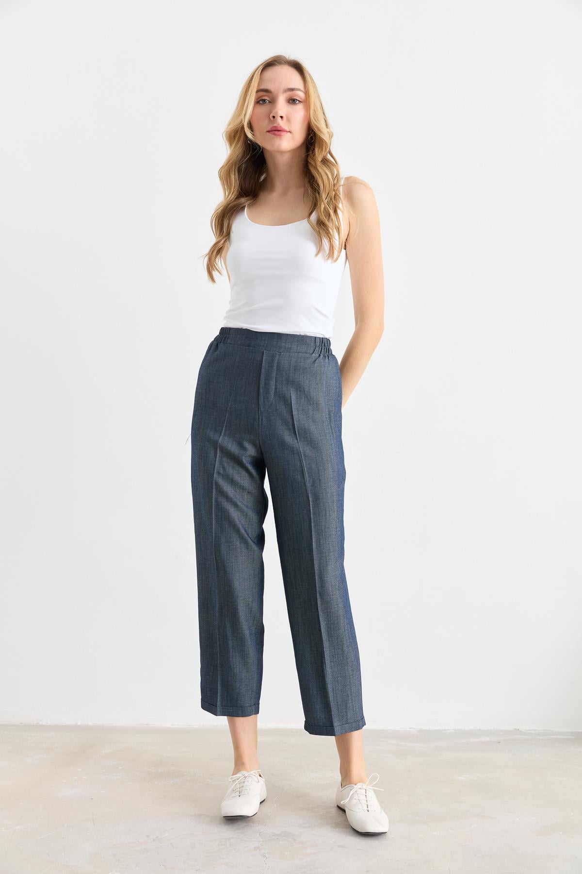 17019 BELI LASTIKLI PANTOLON