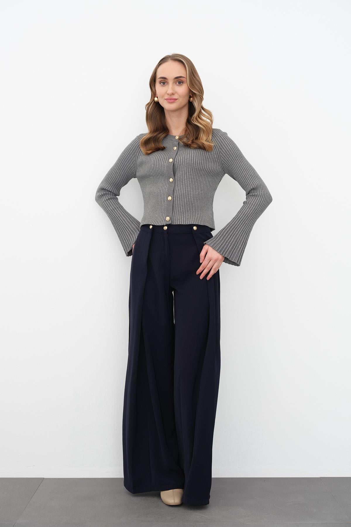 1702 GOLD DUGME PANTOLON