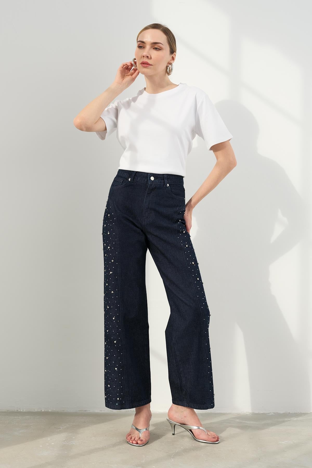 17032 YANI TASLI KOT PANTOLON