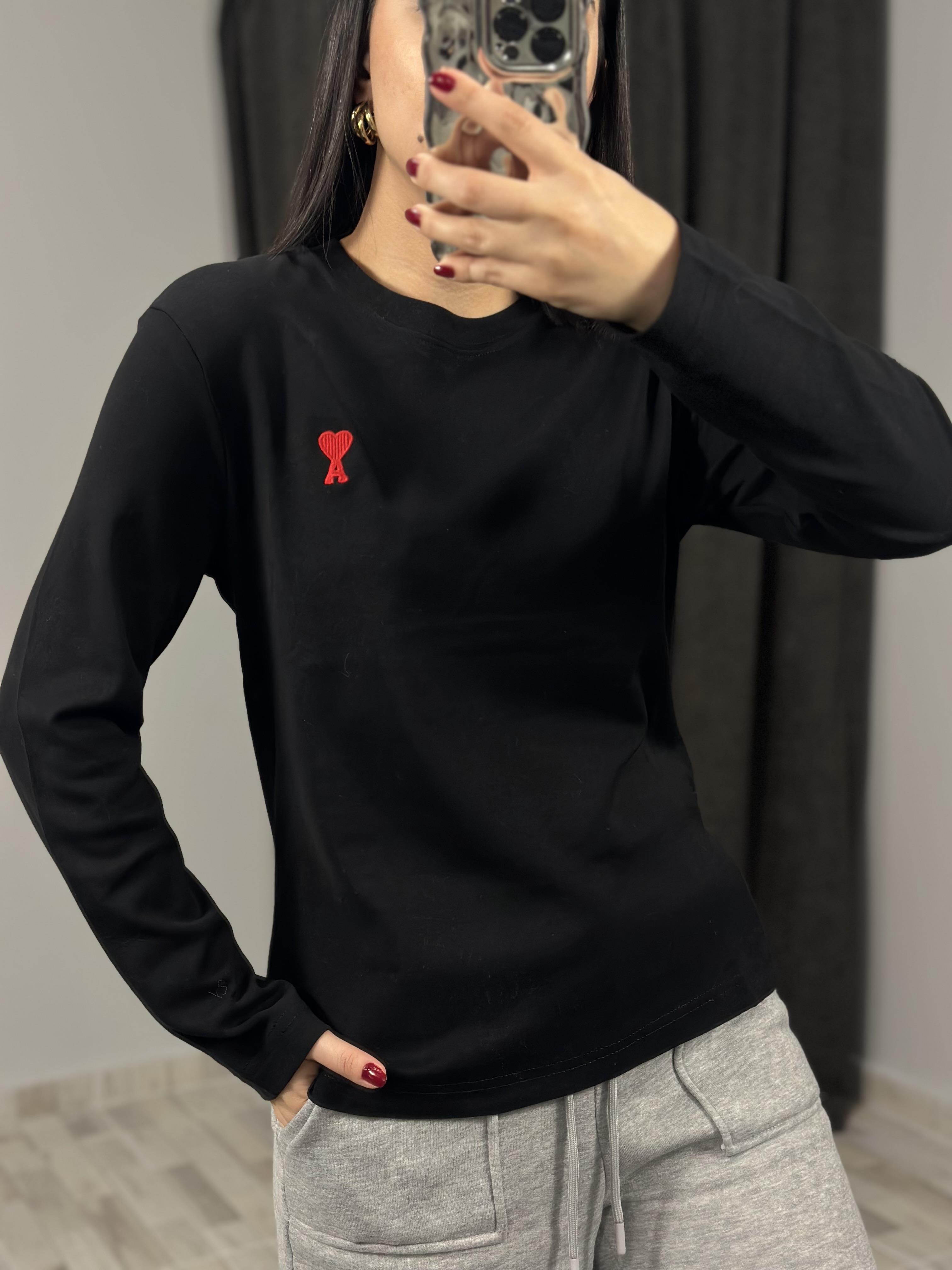 2103 UZUN KOL KALP NAKISLI TSHIRT