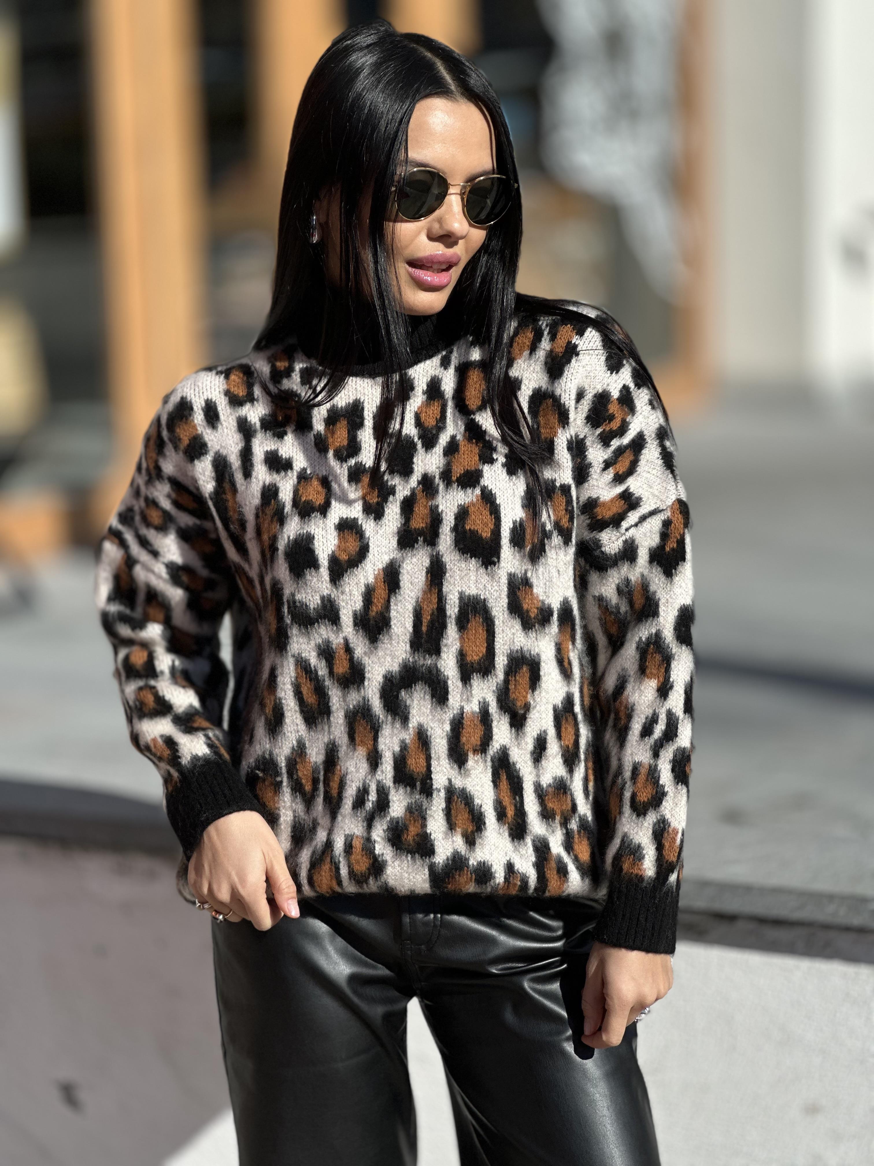 231235 LEOPAR DESEN BALIKCI YAKA KAZAK