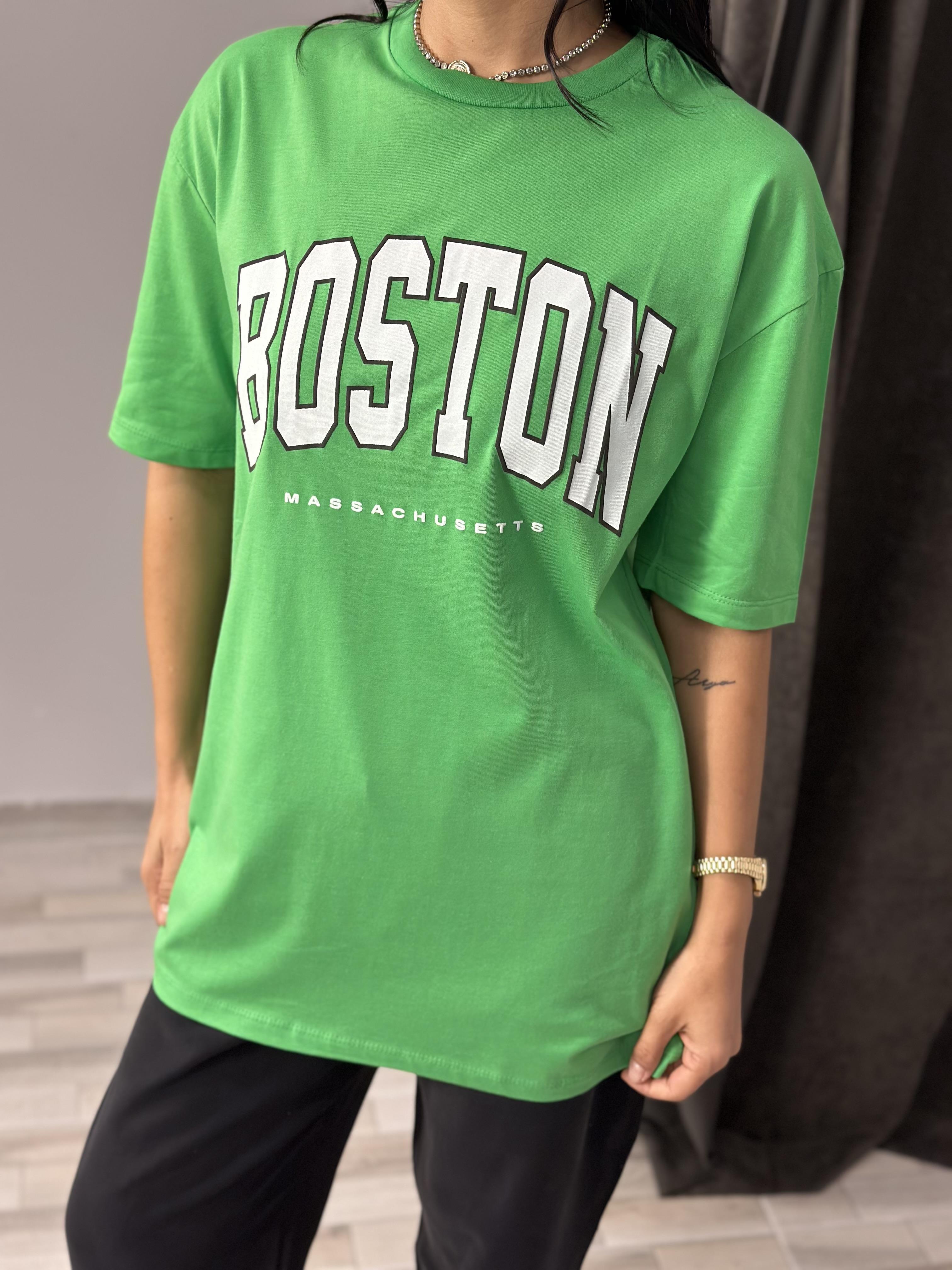 2519 BOSTON YAZILI TSHIRT