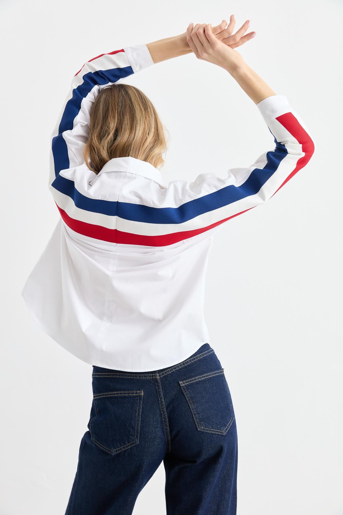 2957 SIRTI TIKTAKLI OVERSIZE POPLIN GOMLEK