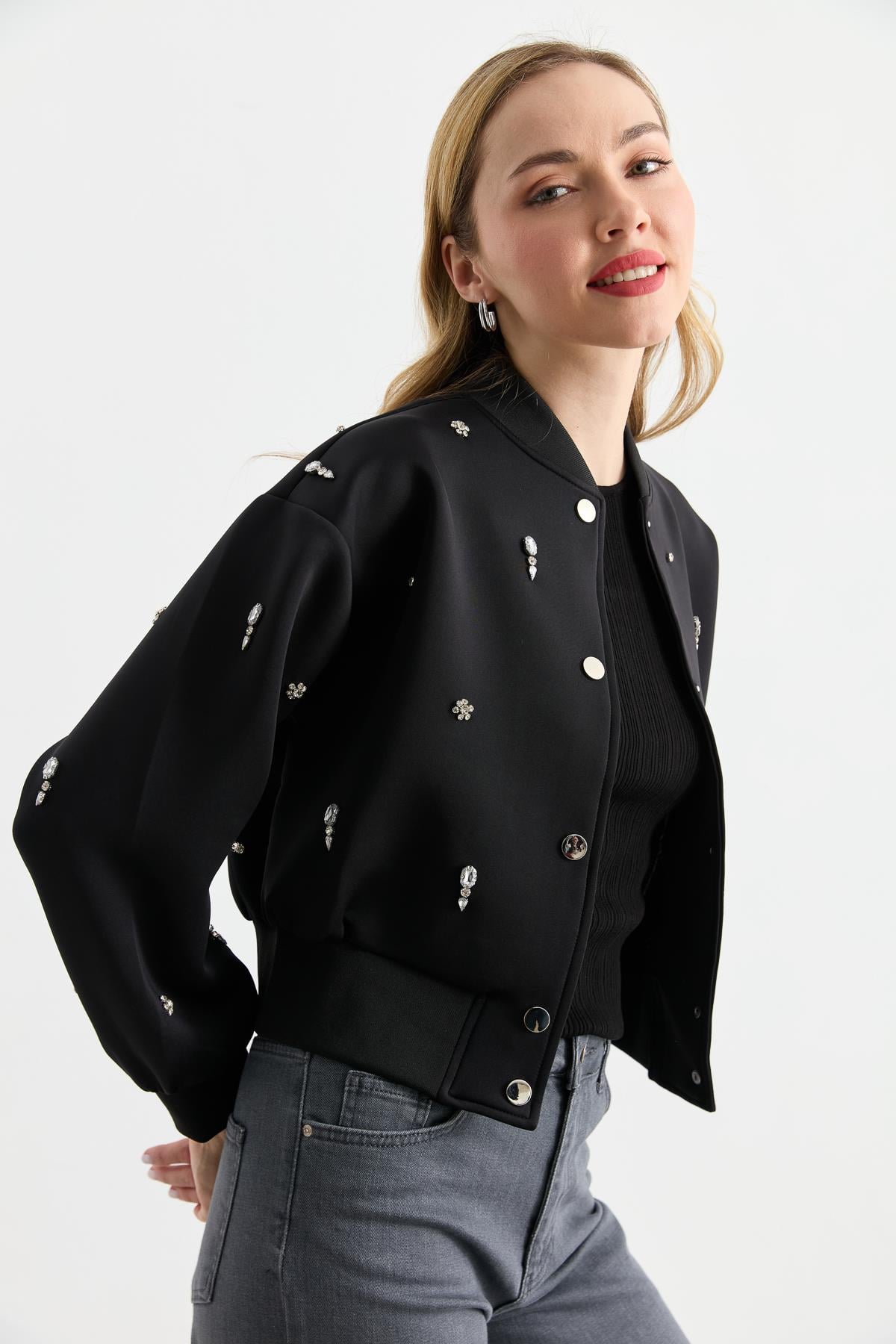 3018 TAS ISLEMELI NEOPREN BOMBER