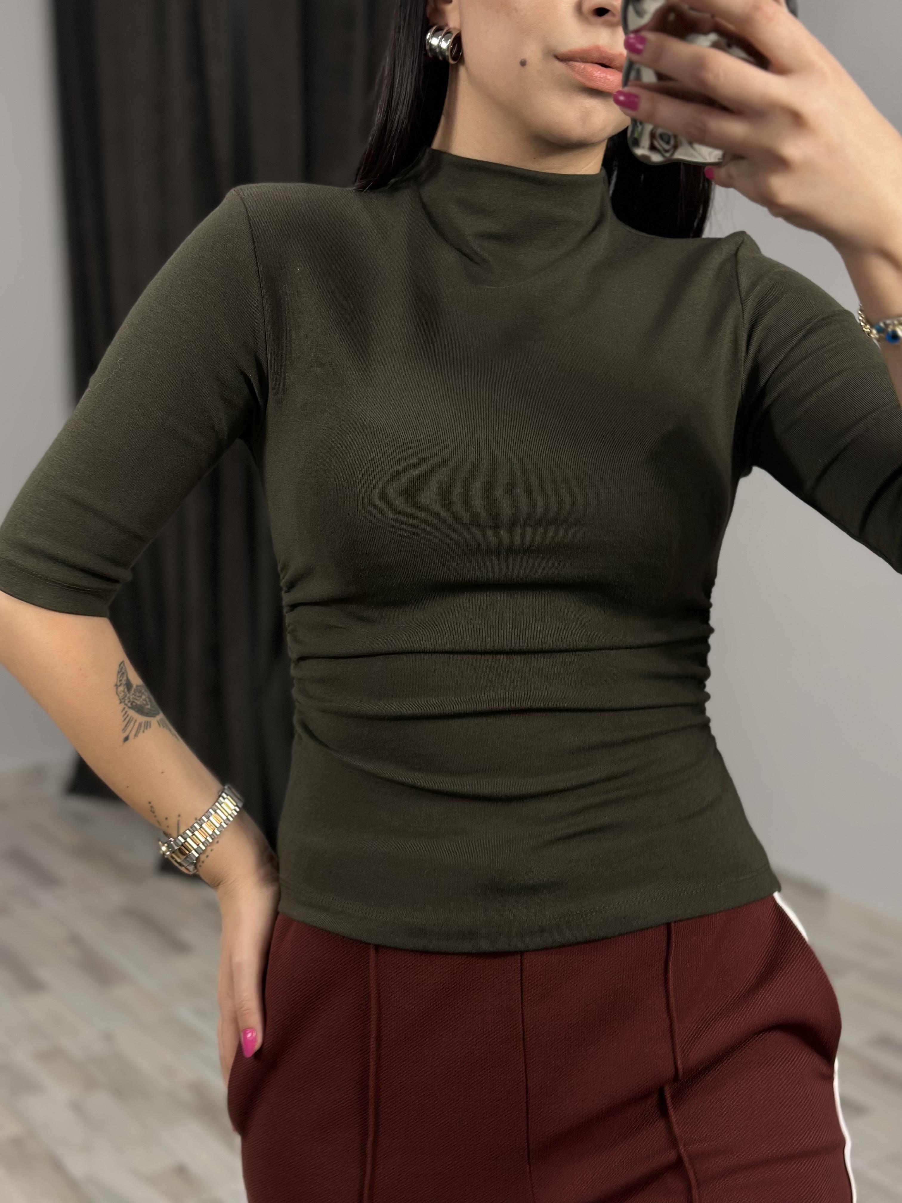 31470 DIK YAKA BUZGULU TSHIRT