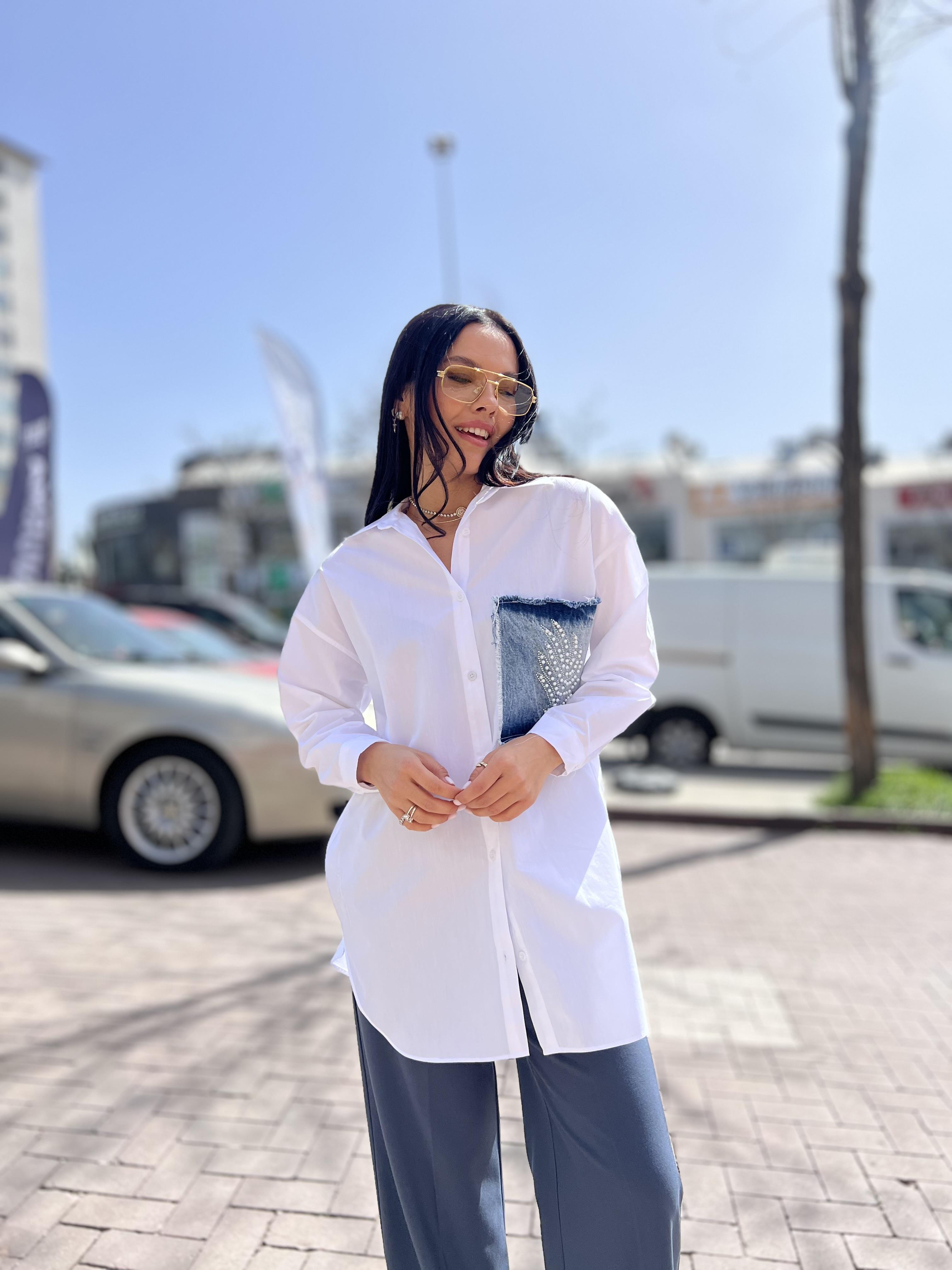 36769 KOT CEP DETAYLI GOMLEK