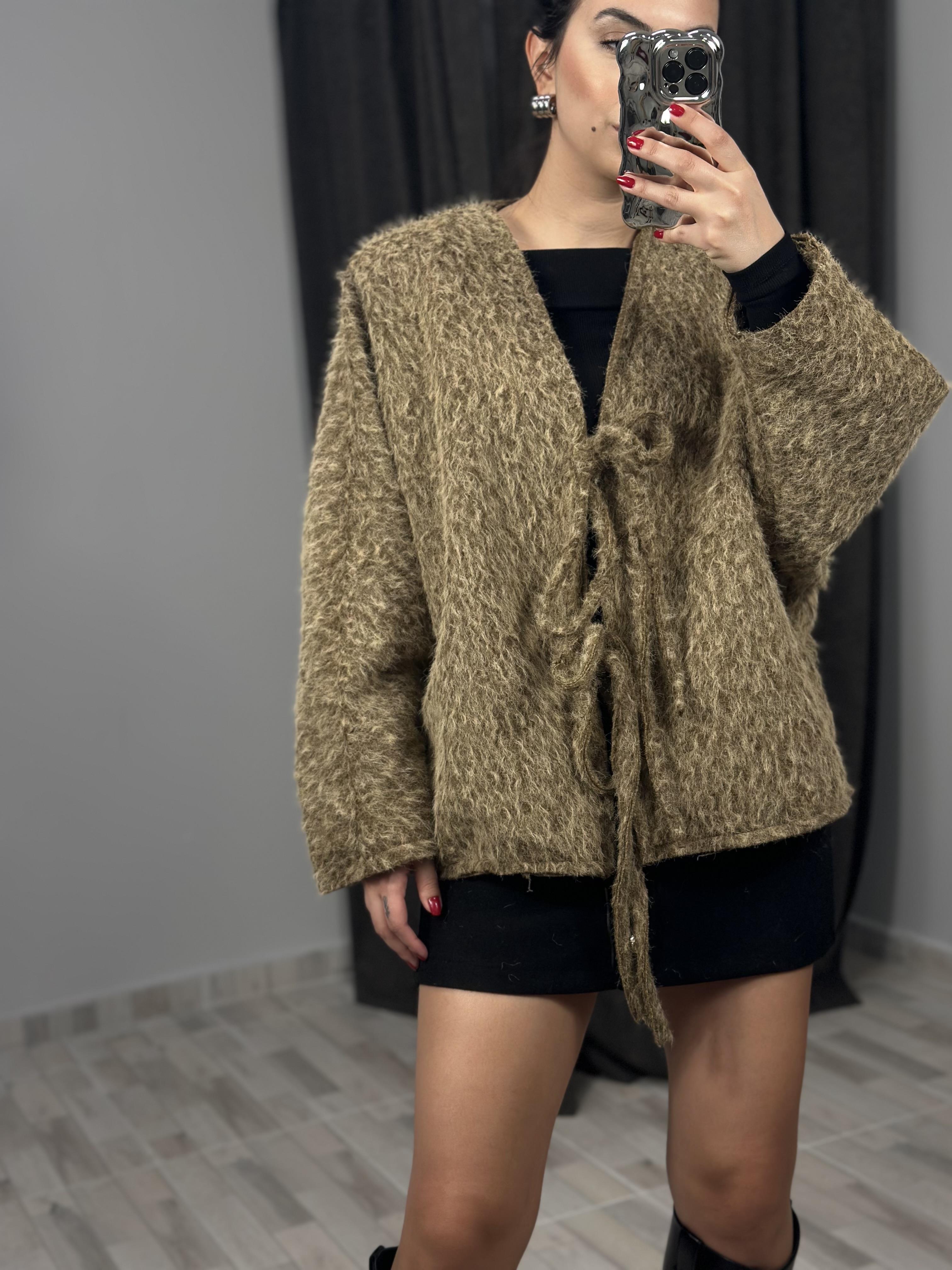 6063 BAGLAMA DETAYLI TRIKO CEKET