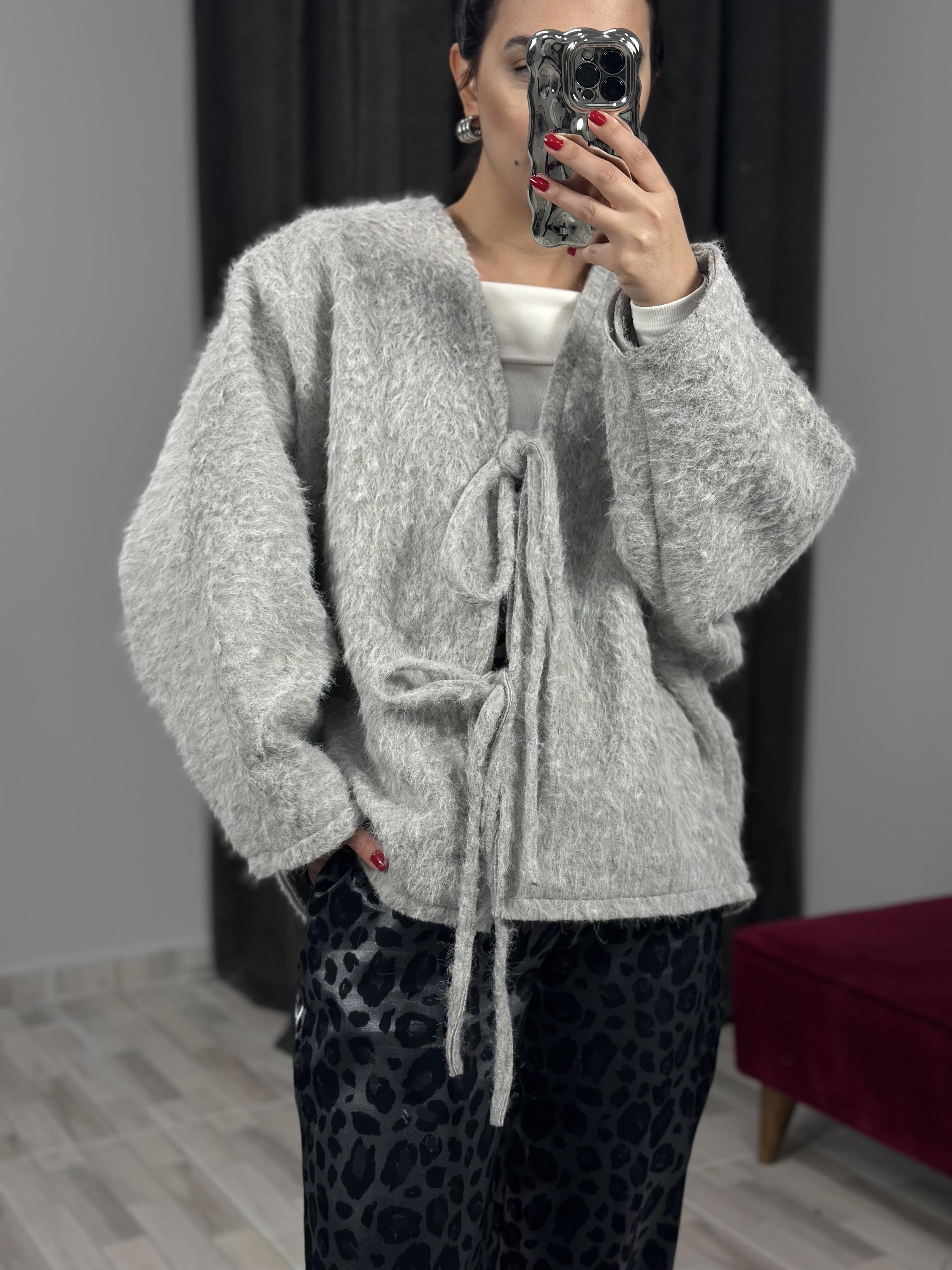 6063 BAGLAMA DETAYLI TRIKO CEKET