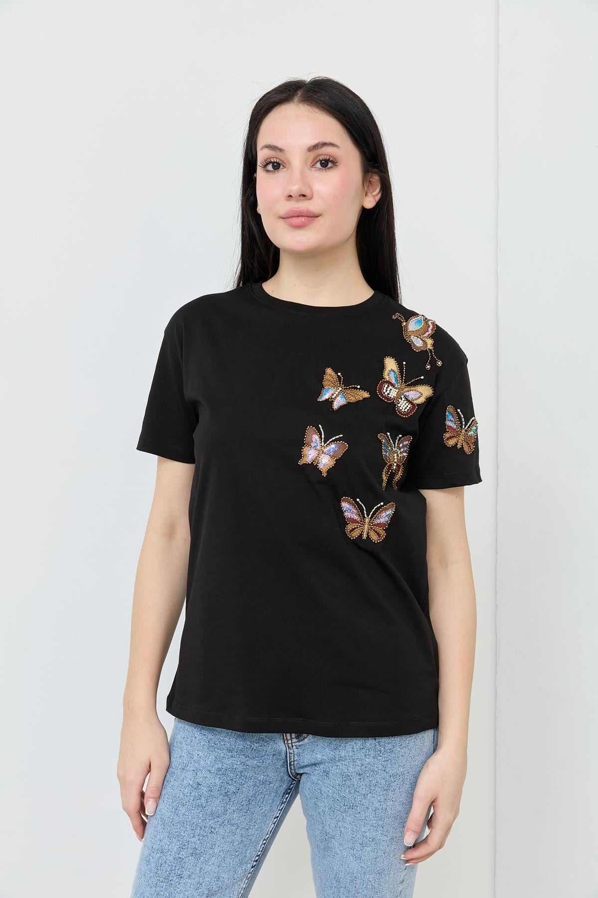 7112 KELEBEK ISLEMELI TSHIRT