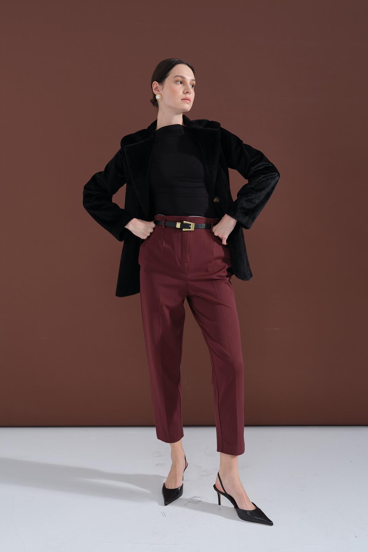 71293  KEMERLI YUKSEK BEL PANTOLON