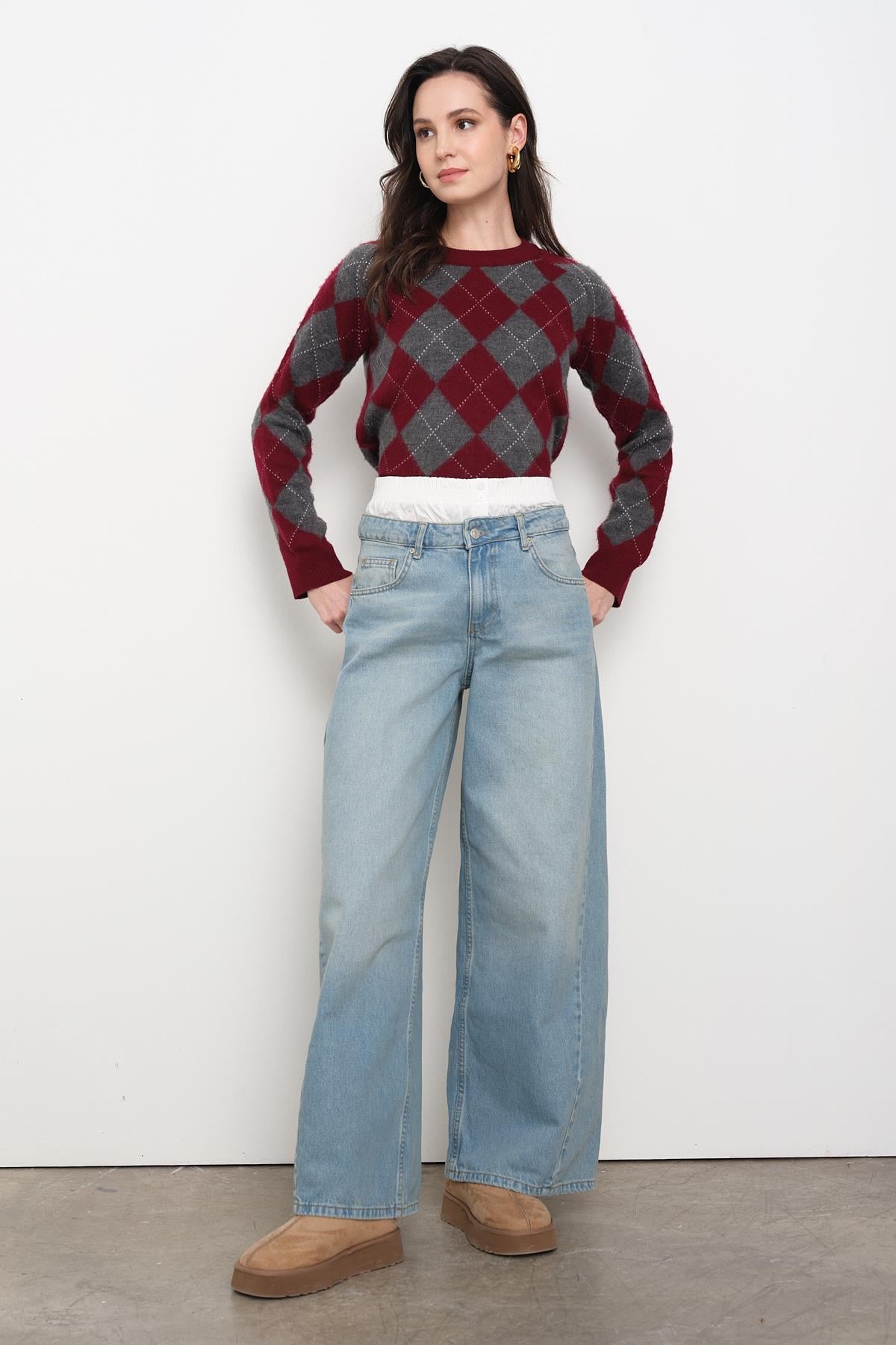 71422 BOXER DETAYLI TINT TIKAMA PANTOLON