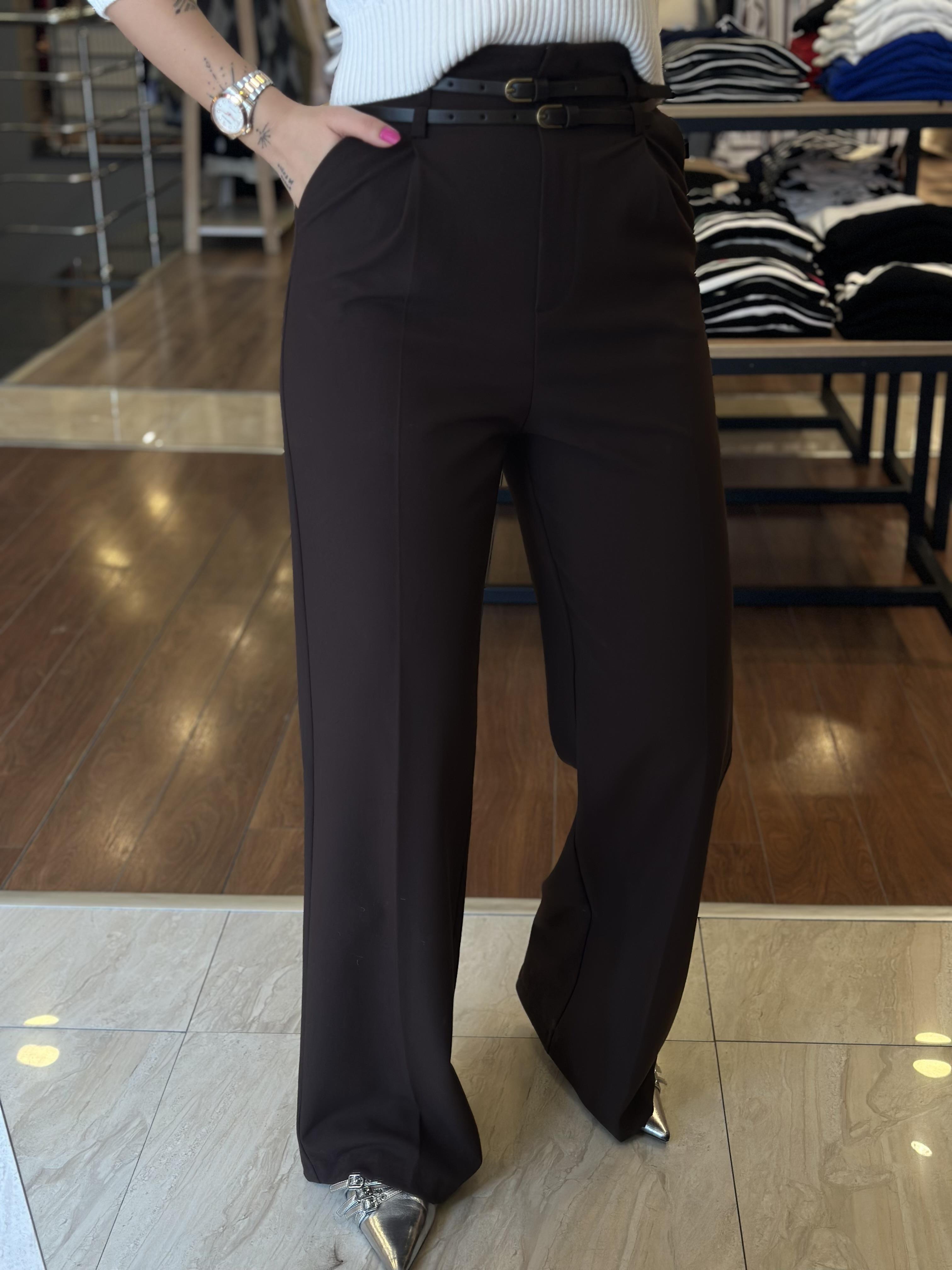 71526 KEMERLI YUKSEK BEL PANTOLON