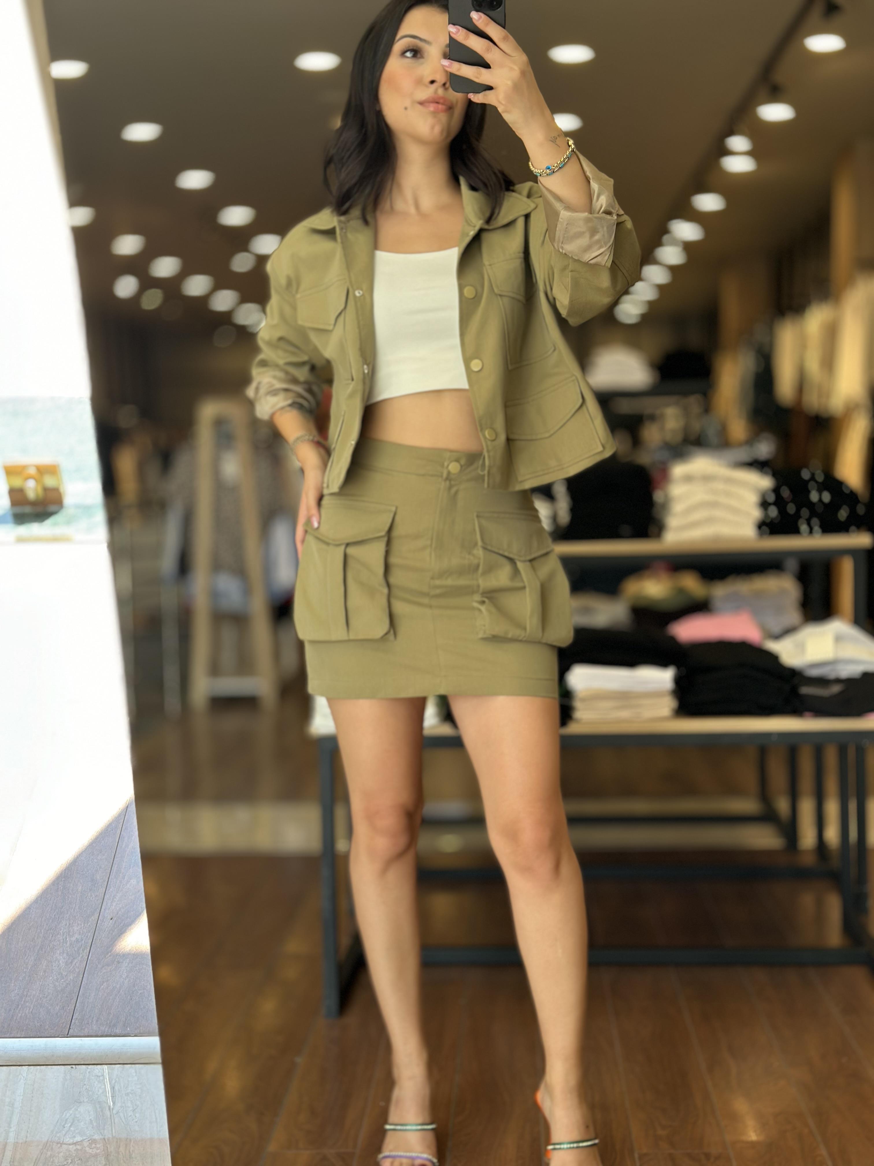 7168 GABARDIN SAFARI CEPLI ETEK CEKET TAKIM