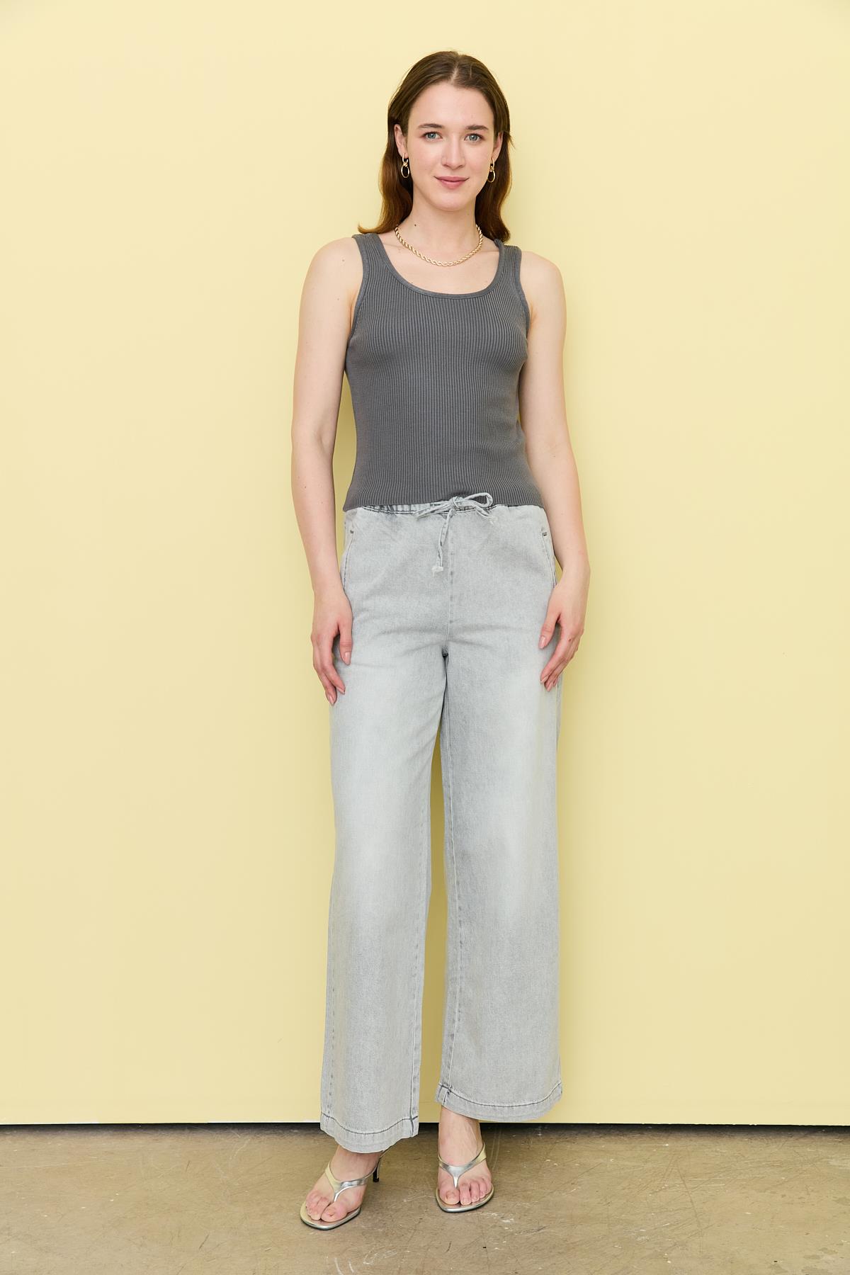 800 DRAWSTRING WIDE LEG JEAN