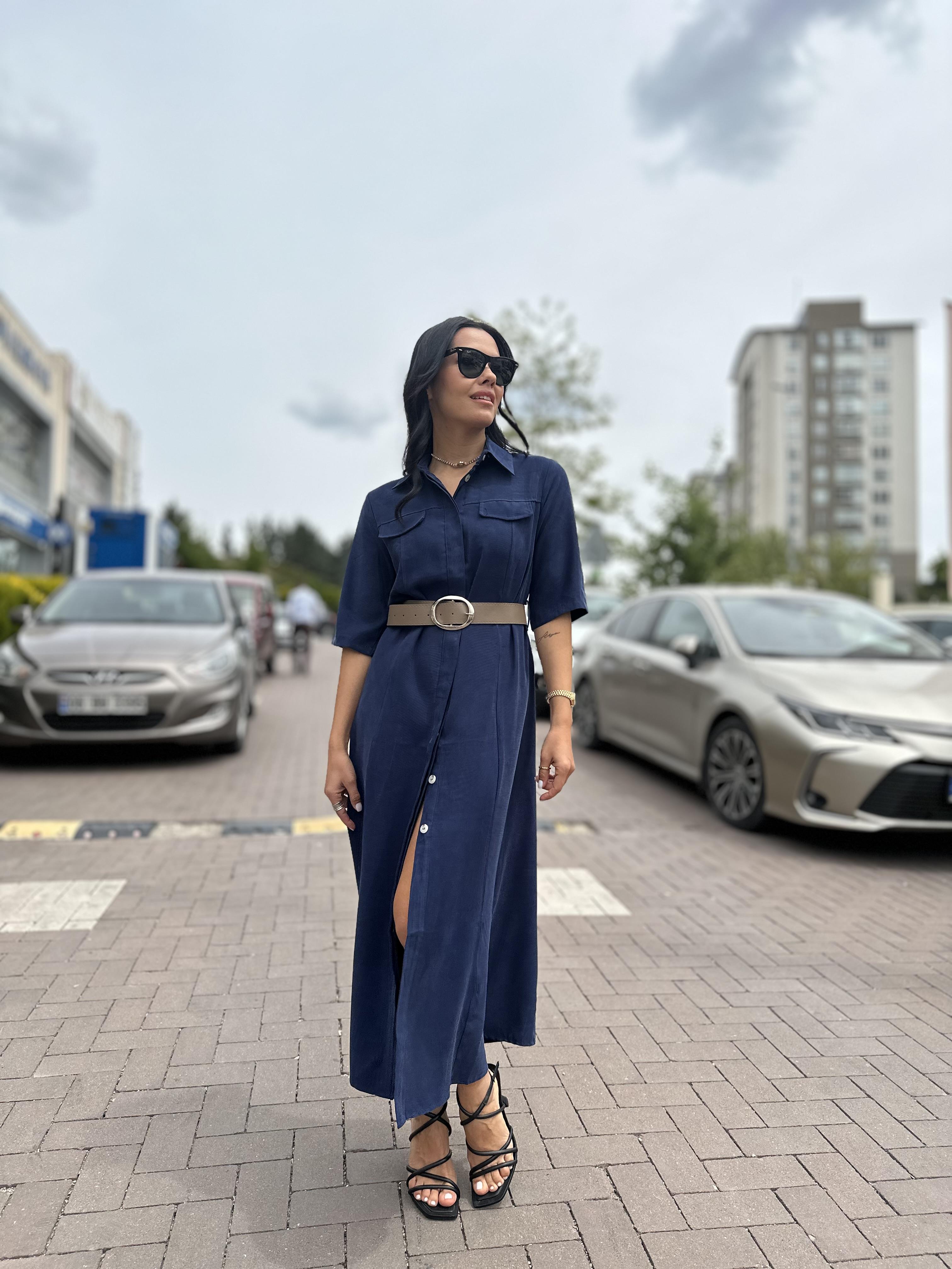 8124 TENSEL GOMLEK ELBISE