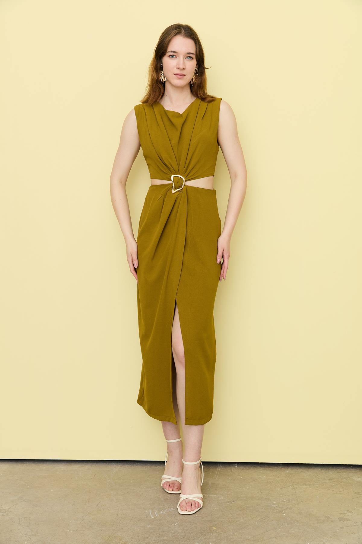 8190 GOLD TOKALI ELBISE