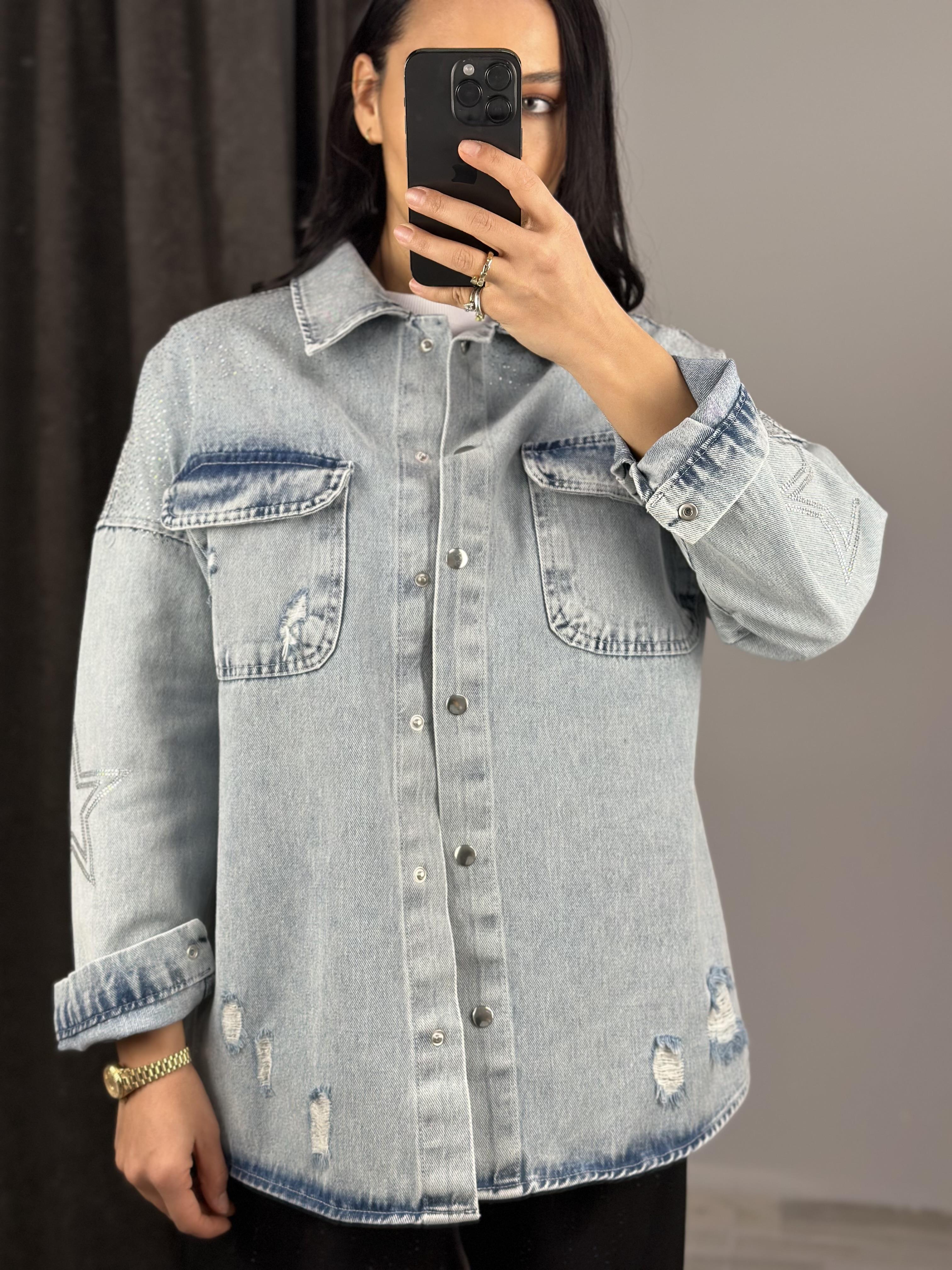 82113 SIRTI YILDIZLI KOT GOMLEK