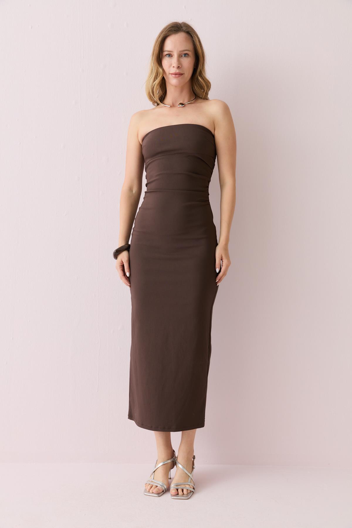 91368 STRAPLEZ MIDI ELBISE