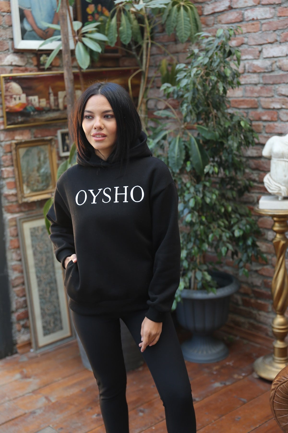 OYSHO YAZILI UC IPLIK SWEAT